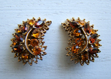 amber 1950's earrings