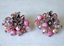 pink 1960's earrings