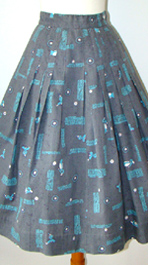 1950s novelty print skirt