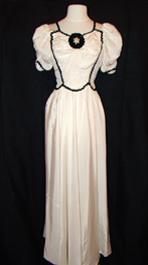 white taffeta 1940s dress