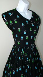 black 50's print dress