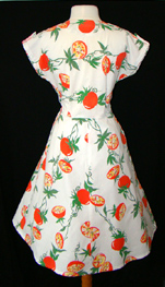 back of 50s print dress
