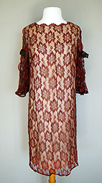 burgundy 1960's dress