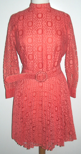 vintage pleated 1960's dress