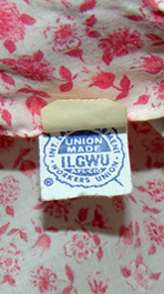union label on 60's dress