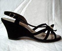 black 1940's wedge shoes