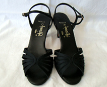 black satin 1970s shoes