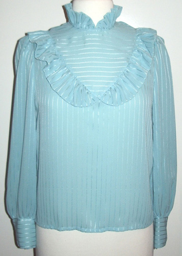 vintage 1980's blue blouse