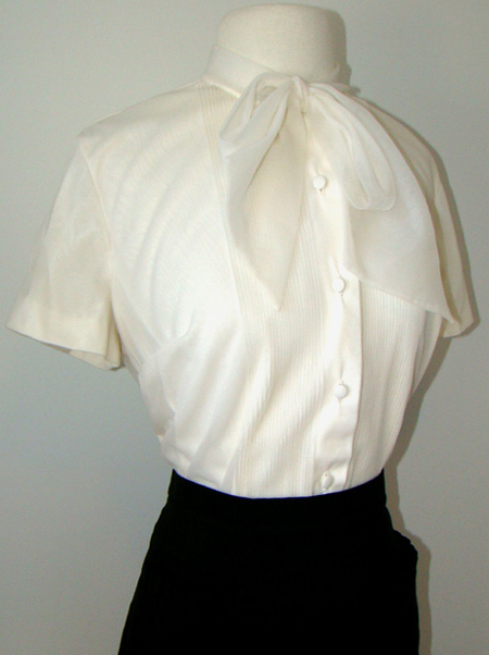 Proper Vintage Clothing - White 1960's Blouse, Vintage Blouse